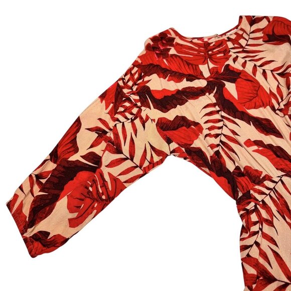 Johanna Ortiz X H&M Flounced Floral Mini Dress Sz.S Red Ruffle Blogger Fav - Picture 15 of 16